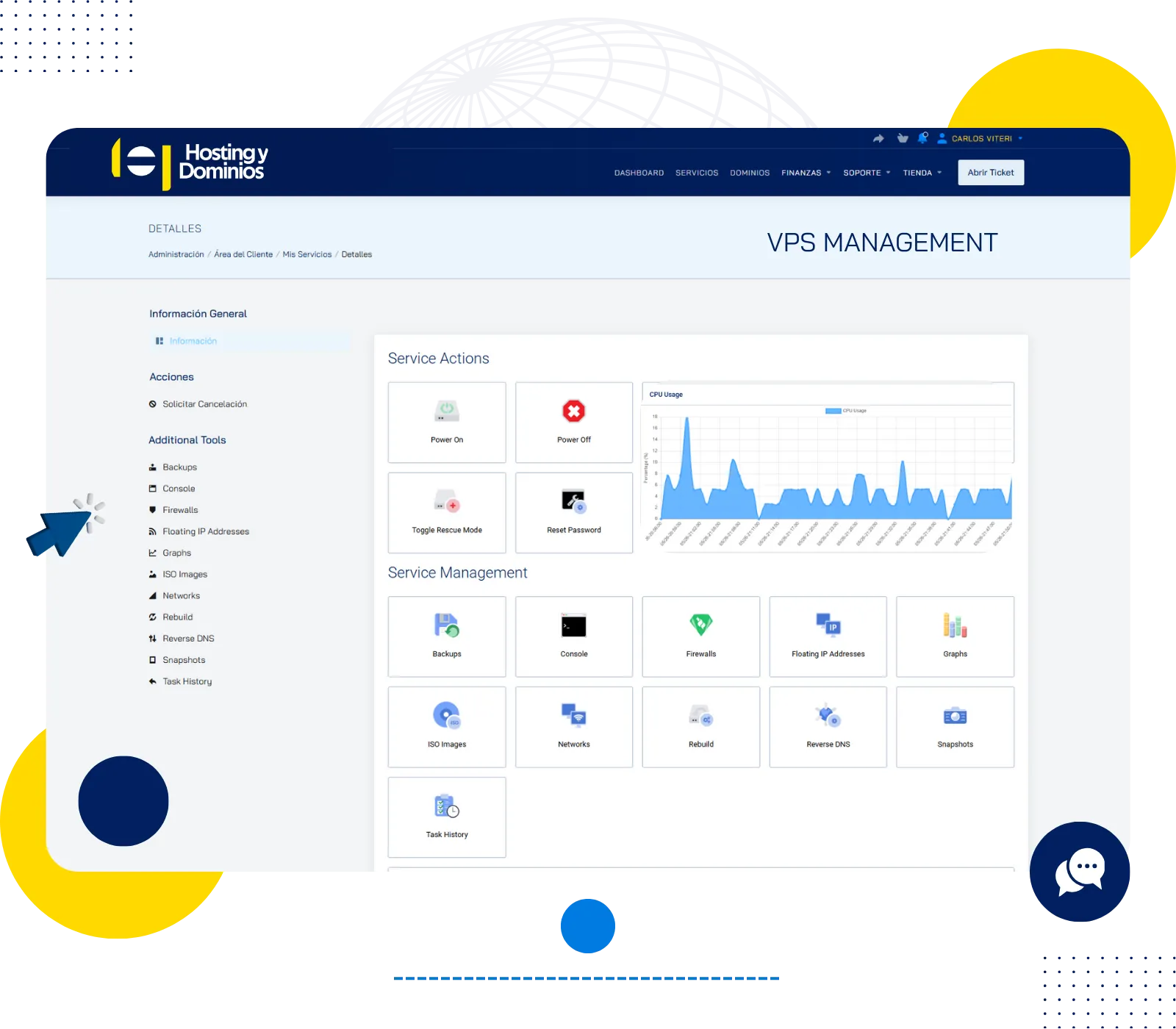 Panel de Control moderno y fácil de usar
